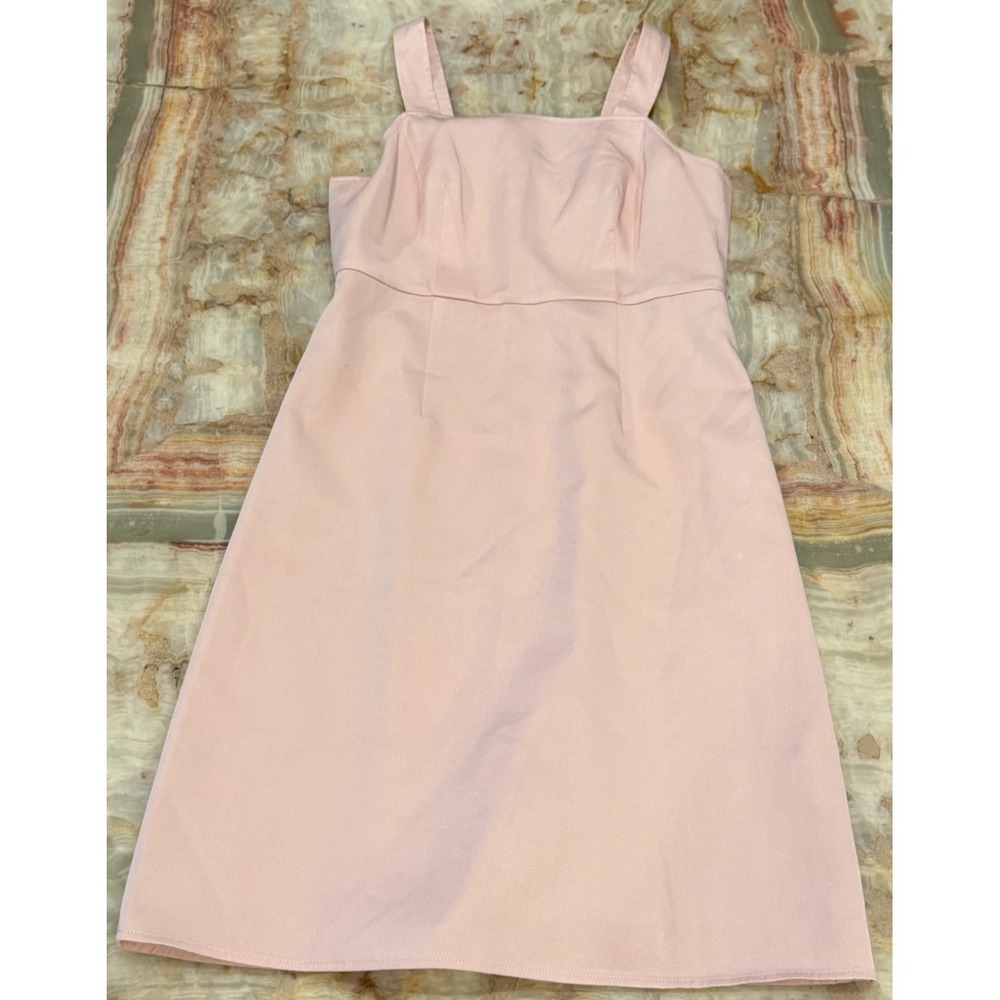 J. Crew Womens Square Neck A-Line Dress Blush Pink Gramercy Twill 2T Tall